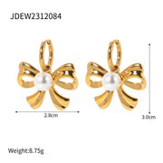 Chic Gold Bow Earrings