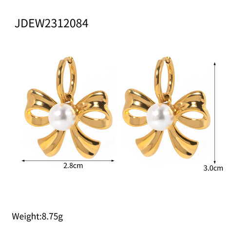 Chic Gold Bow Earrings