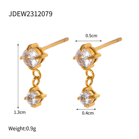 Zircon Pendant Earrings Set