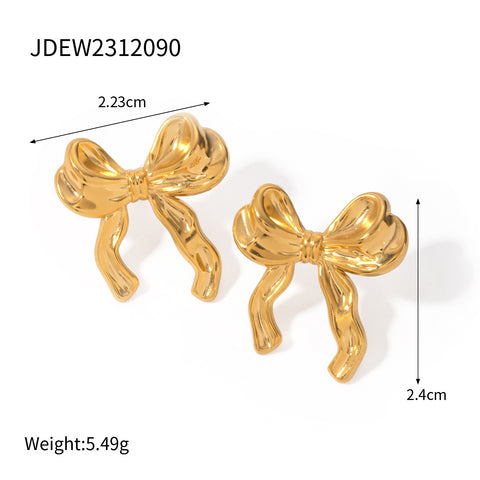 Chic Gold Bow Earrings