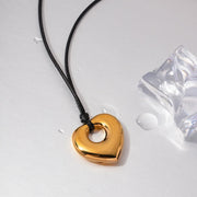 Gold Heart Rope Necklace