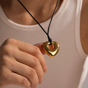 Gold Heart Rope Necklace