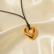 Gold Heart Rope Necklace