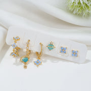 Mini Zircon Flower Earrings