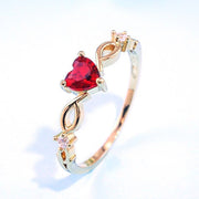 Criberg Gold Red / 5 Huitan Simple Heart Ring 840307_ZGUROPX