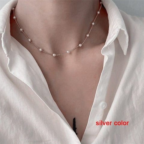 Criberg Old Rose Chain Beads Sparkling Clavicle Chain Necklace 969297_N6WBZV8