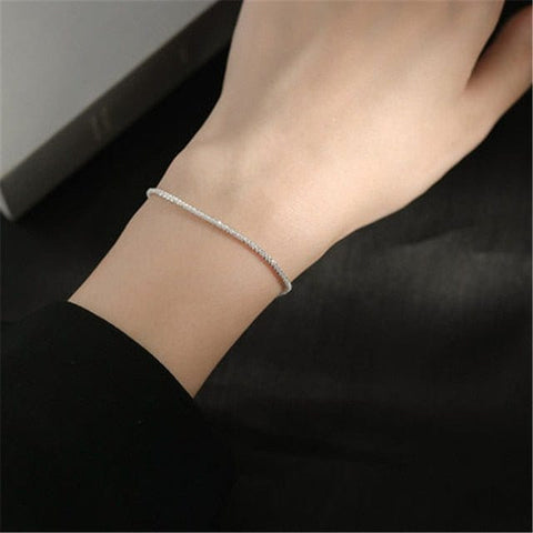 Criberg Silver Bracelet Sparkling Clavicle Chain Necklace 969297_IT7FZMA