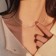 Criberg Silver Chain 1 Sparkling Clavicle Chain Necklace 969297_FT9MPUR