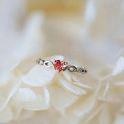 Criberg Silver Red / 5 Huitan Simple Heart Ring 840307_IM3HMOA