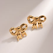 Chic Gold Bow Earrings