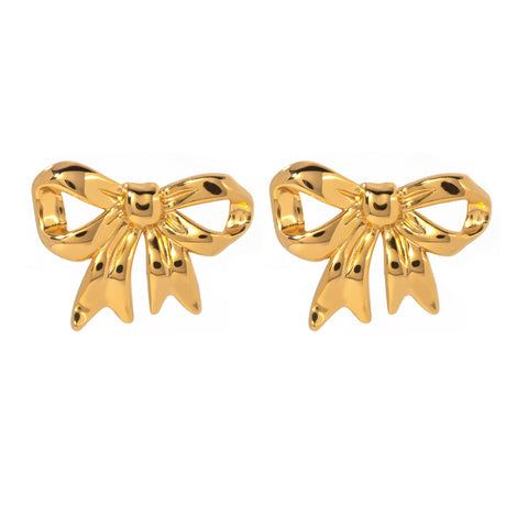 Chic Gold Bow Earrings