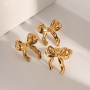 Chic Gold Bow Earrings