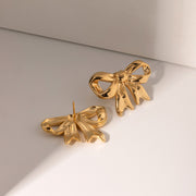 Chic Gold Bow Earrings